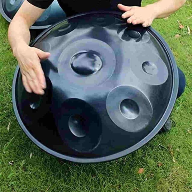 9 ノート D マイナー ハンドパン ドラム、432 Hz マニュアル チューニング 窒化スチール ハンド ドラム打楽器 ハンドパン スタンド付き、ハンドパン ケース、2の通販は