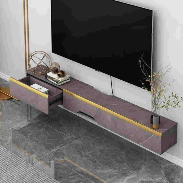 テレビ ローボード - テレビフローティングシェルフ、テレビ ローボード、 木製フローティングテレビスタンド壁掛け、フローティングテレビスタンドコンポーネン