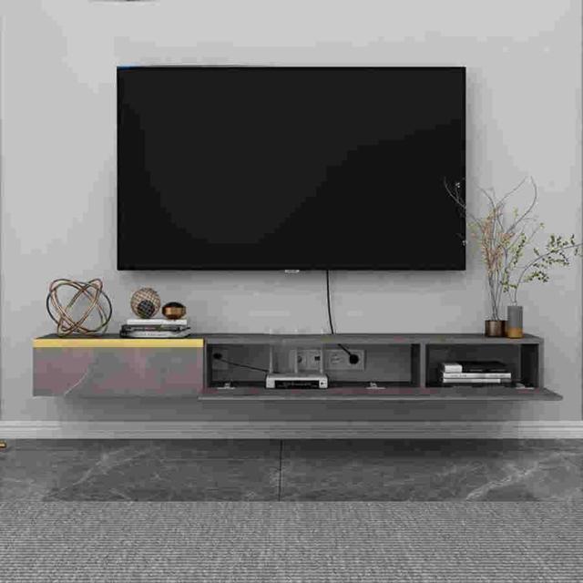 テレビ ローボード - テレビフローティングシェルフ、テレビ ローボード、 木製フローティングテレビスタンド壁掛け、フローティングテレビスタンドコンポーネン_3