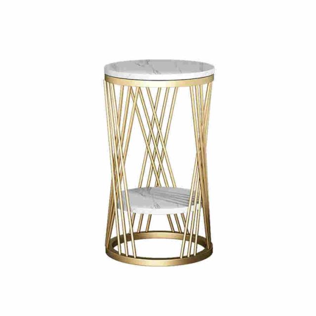 大理石の背の高いテーブル、ホテルの廊下家具コーナーシェルフエンドサイドテーブル寝室のための収納ユニット、バルコニー、リビングルーム - ダブルストレージの通販は 8,003円