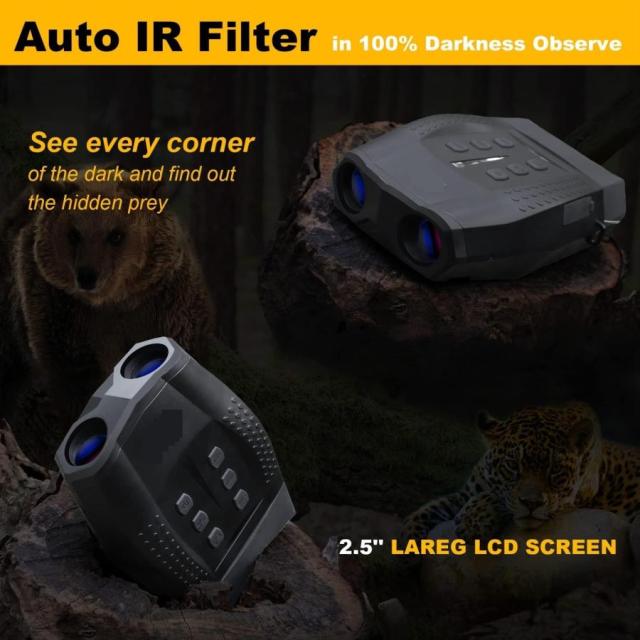 暗視撮影 暗視スコープ 双眼鏡赤外線ナイトビジョン HD 10X レンズズーム 4X デジタルズーム屋外ナイトビジョン 1080P オールブラック 600 メートル狩猟用品_3
