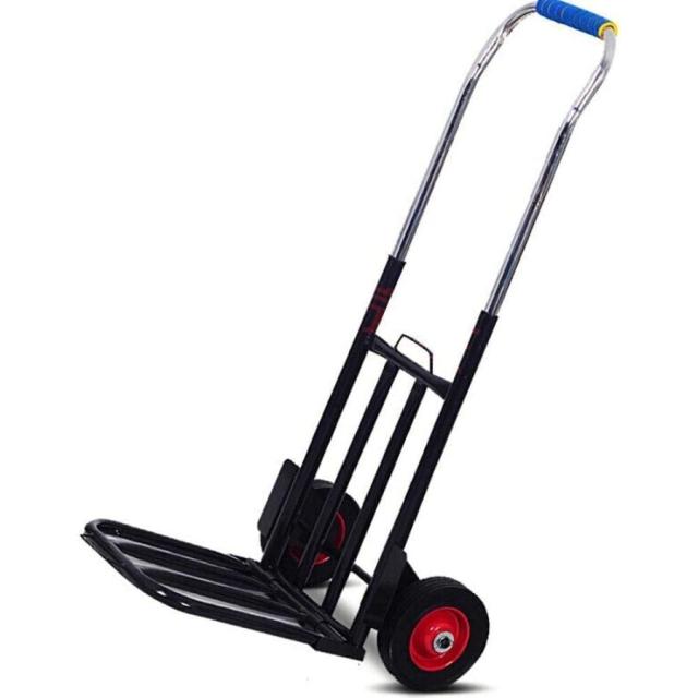 アルミニウム合金 軽量 折りたたみ 静音 ラバーホイールキャリー台車カート 家庭用(耐荷重 200kgブラック)の通販は 8,775円