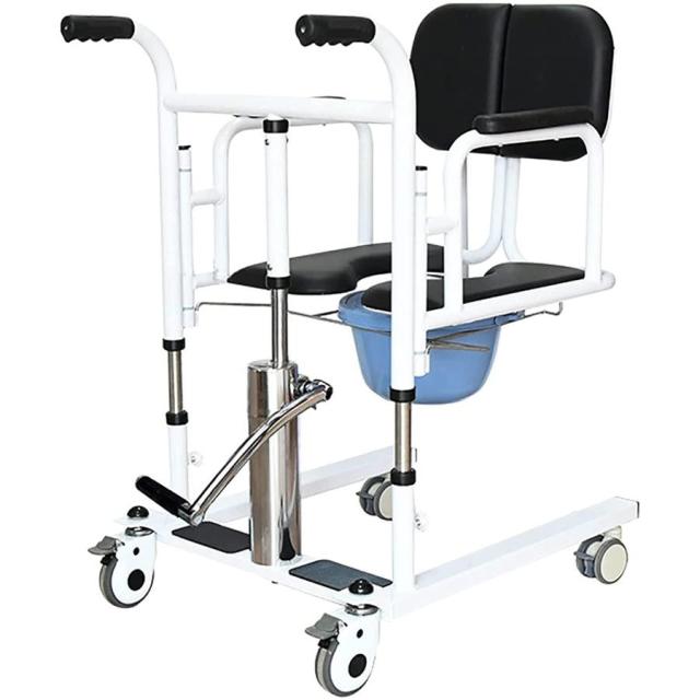 家庭用医療用患者リフト車椅子、180°分割シート付き油圧調整可能な患者リフト輸送車椅子、高齢者障害者用シャワーチェア、最大荷重330ポンド/150kg