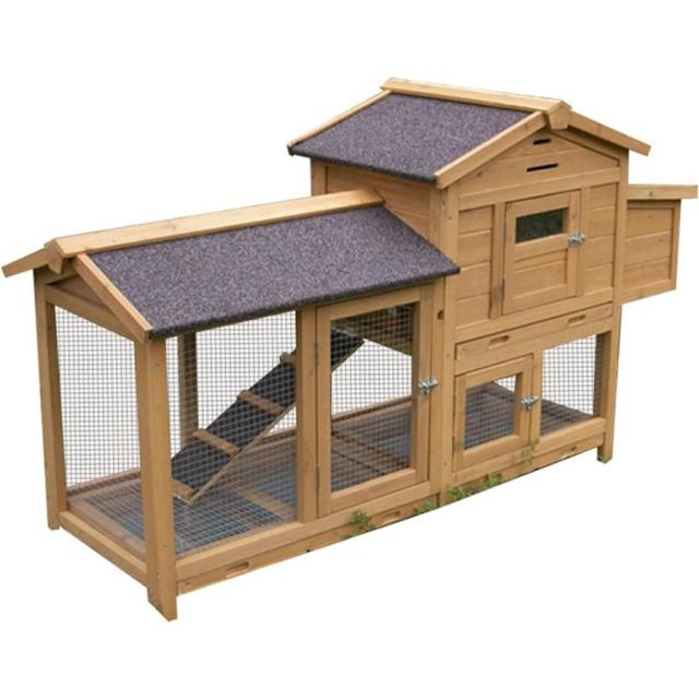 鶏小屋木製チキンハウス 屋外マルチレベル耐候性鶏小屋 4羽の鶏用の広々とした鶏小屋 ネスティングボックス付き ラン ワイヤーメッシュ 取り外し可能なトレイ お