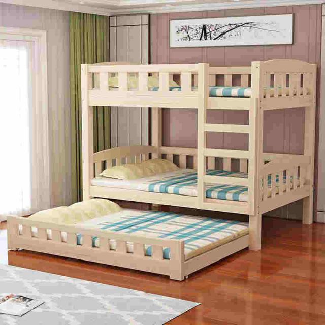 3段ベッド 三段ベッド 親子ベッド 耐荷重900kg 子供用 大人用 子供部屋 コンセント付き ライト付き キャスター 木製ベッド フック付き すのこ ベッド 代引不可