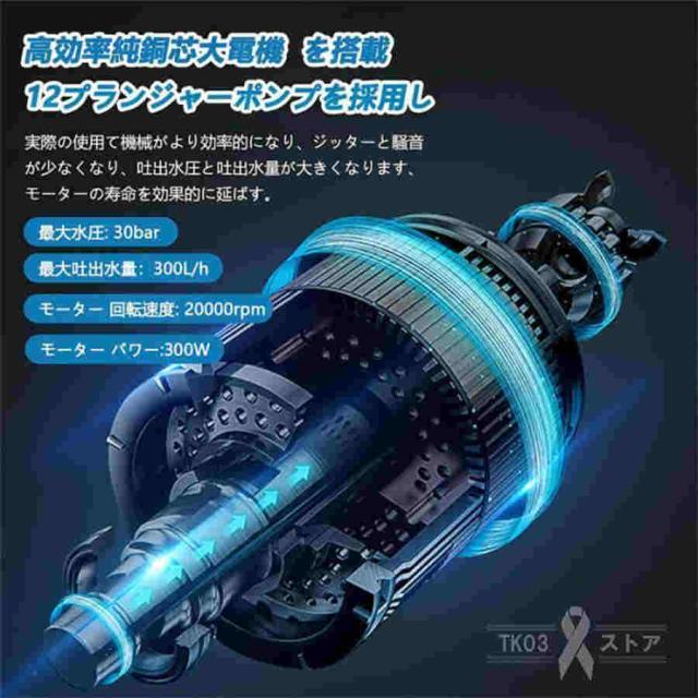 【2024最新品】 高圧洗浄機 コードレス 充電式 強力5.0MPa マキタバッテリー対応 洗車 家庭用 ハンディ クリーナー 低騒音 外壁掃除 PSE認証 バッテリー付き