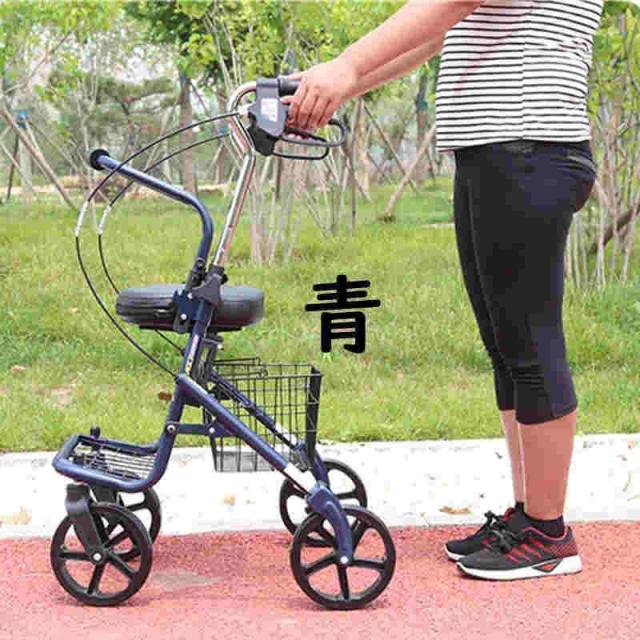 シルバーカー 手押し車 歩行器 高齢者 プルダウン式ブレーキ設計 高さ段階調節可能 屋外 老人 座れる 折りたたみ 車椅子 ブレーキ