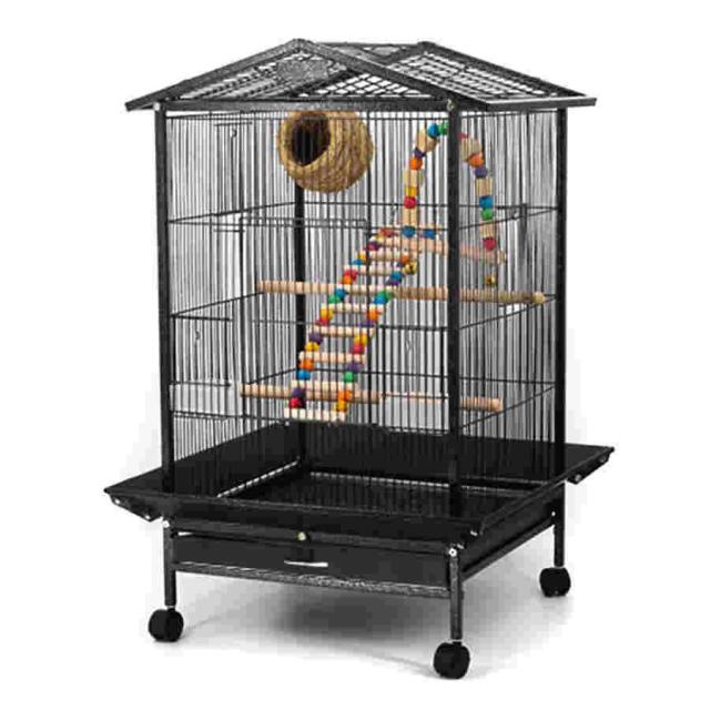 鳥かご 鳥ケージ バードゲージ 大型 豪華ケージ 大きい 複数飼い キャスタ-付き エッジ付き インコ オウムケージ オカメ セキセイ ボタン 文鳥 45.5*45.5*86CM