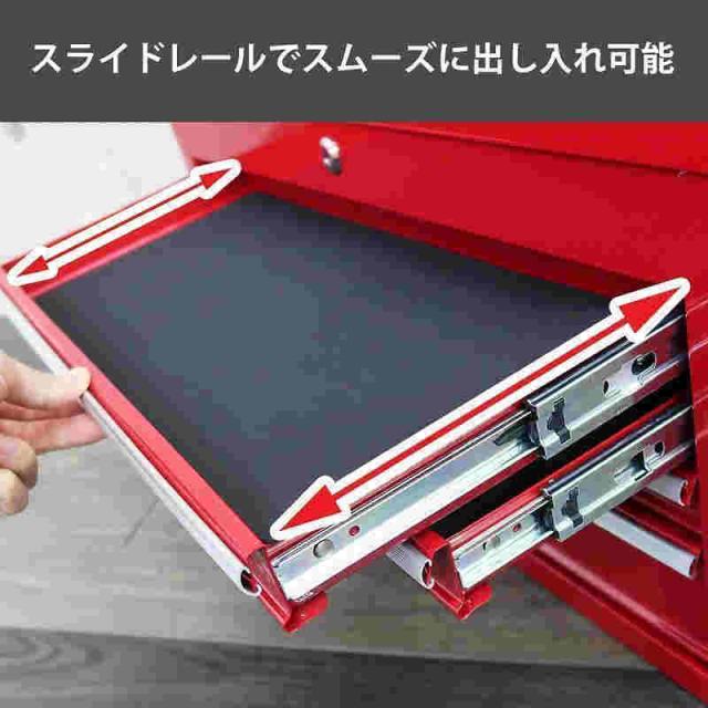 ツールックス おしゃれ 5段 工具箱 プロ仕様工具箱 キャビネット 工具ケース チェストタイプ 収納 整備 整理 持ち運び レッド KW-09RD