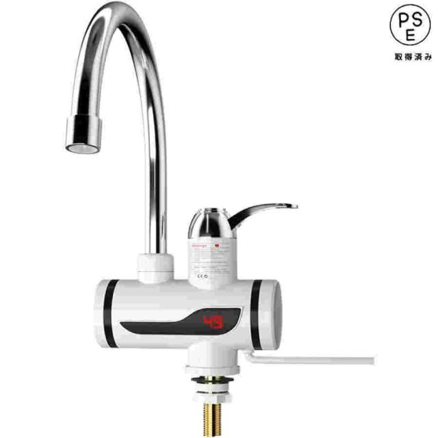 電気温水器 温水蛇口 小型 瞬間湯沸かし器 インスタント 気タンクレス給湯器 電気温水ヒーター 家庭用温水器 3秒の速熱 LCD温度表示 360度回転 冷温切り替え