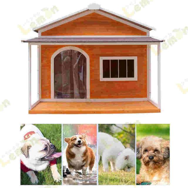 犬小屋 ドッグハウス 室外 ペットハウス 屋外 木製 大型犬用 超大型犬用 犬小屋 ホームタウン ドッグ おしゃれな犬寮 犬屋 テラスの通販は