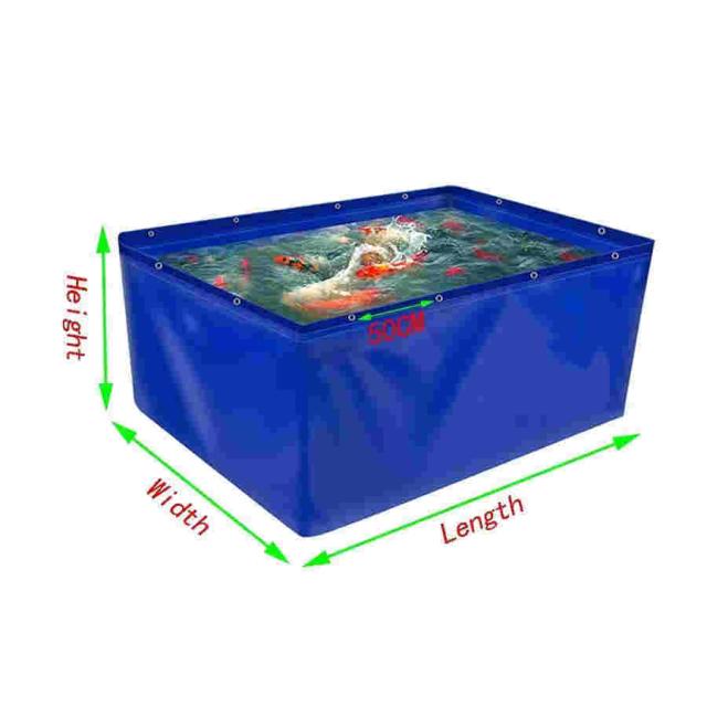 農業 養殖魚 キャンバスプール、 0.45mm キューブ 魚のいる池のライナー 海水魚の場合、 一時的 貯水 貯蔵タンク ガーデンパティオ用 (Color : Blue ）