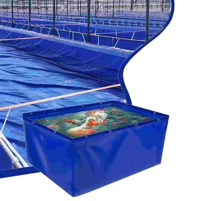 農業 養殖魚 キャンバスプール、 0.45mm キューブ 魚のいる池のライナー 海水魚の場合、 一時的 貯水 貯蔵タンク ガーデンパティオ用 (Color : Blue ）