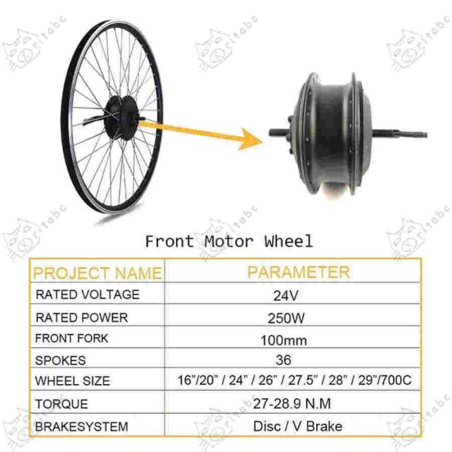 電動自転車変換キット36V500WE-Bike変換キット電動自転車キットE-Bike電動自転車ブラシレスモーターハブ16\_5