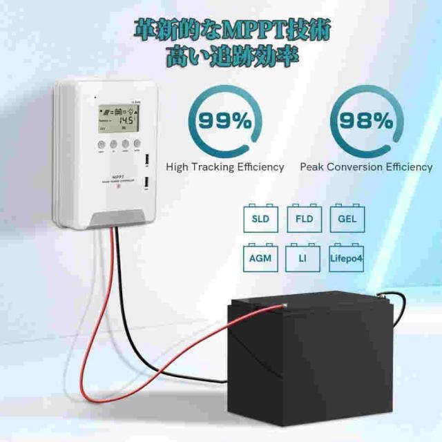 ソーラーチャージャーコントローラー 最大入力3200w 12V 24V48V 自動 最大PV 150V入力 最大電力点追従型(MPPT) 高追跡効率 高変換効率_1