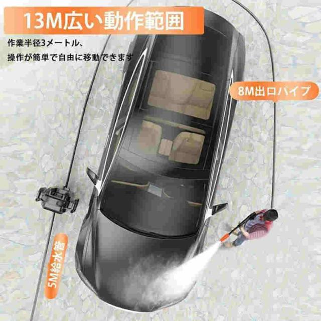 【国内最高レペルの高水圧6.0MPa】高圧洗浄機 充電式 コードレス 業務用 家庭用 水道直結 高圧洗浄 バッテリー併用 13点セット 洗車 強力噴射