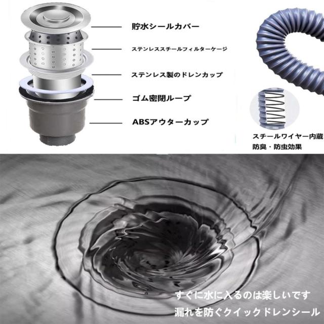 屋外シンク流し ガーデンシンク - 流し台 キッチンシンク 業務用流し台 自立型ユーティリティシンク 大容量自立型シンク 簡易流し台 シングルシンク ステンレス_7