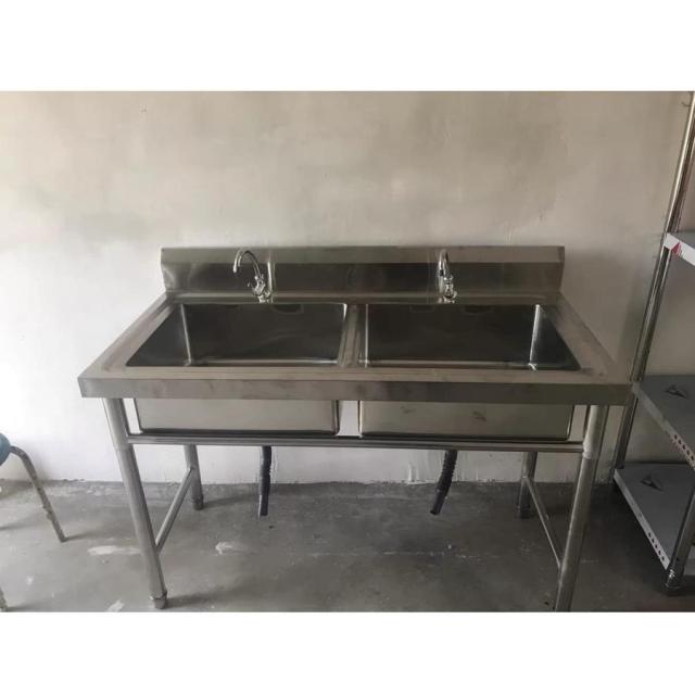 手作りシンク 屋外流し台 アウトドア用 ガーデンキッチン 簡易流し台 シンクが深い 錆びず 簡単取付 W100xD50xH80cm ステンレススチールシンク お手入れ簡単 キ_5