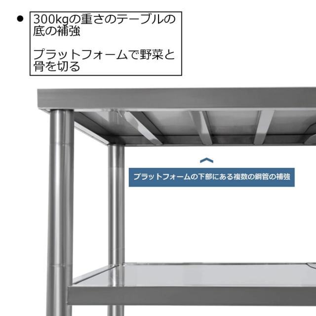 シンク 屋外屋内レストランシンク 作業台付き 静音加工 丈夫 安定 滑り止めのフットパッド 台所 キャンプ バーベキュー アウトドア 304ステンレス簡易台所の流し_4