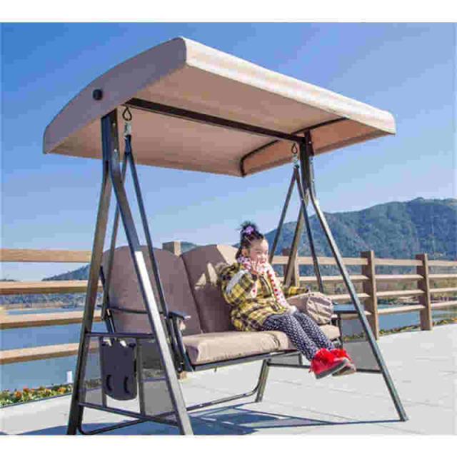 屋外 2人用 3人用パティオスイングチェア アイアンスイングロッキングチェアガーデンチェアベンチパークベンチバルコニーベンチ_17