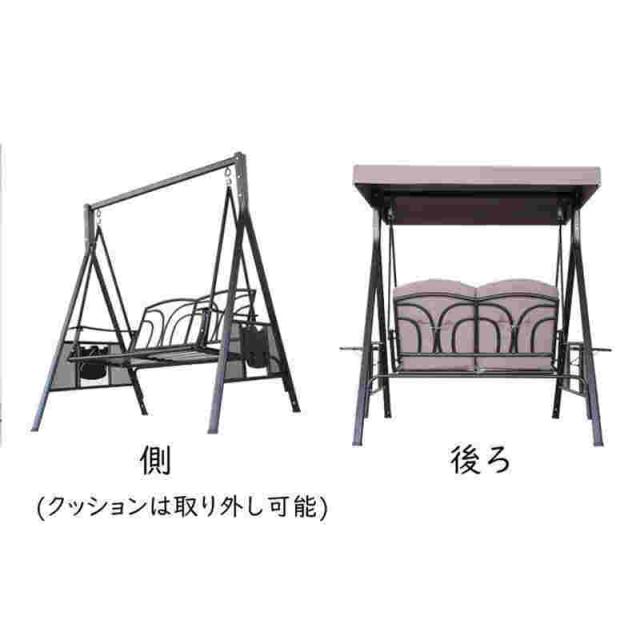 屋外 2人用 3人用パティオスイングチェア アイアンスイングロッキングチェアガーデンチェアベンチパークベンチバルコニーベンチ_9