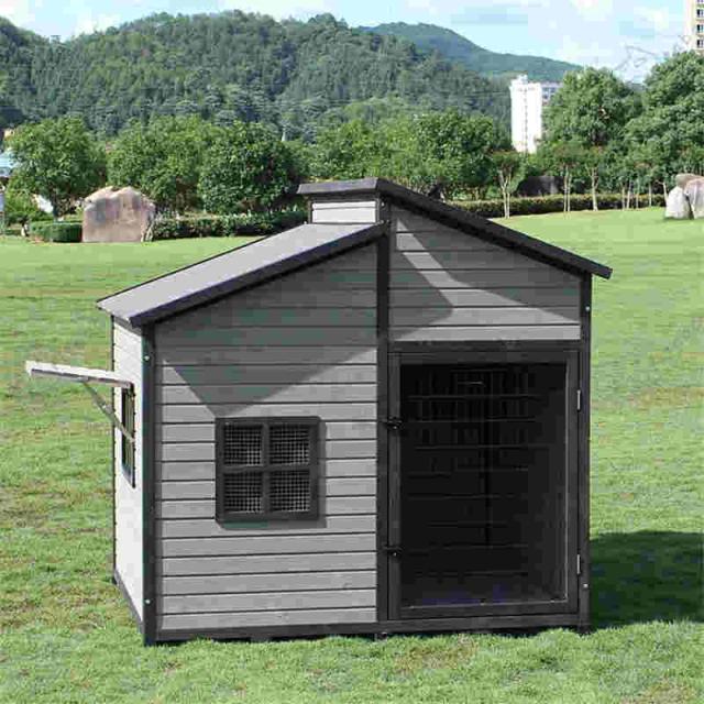 別荘 小動物ケージ 大型 犬小屋 犬 組立式 松の木 室外 木製 ハイラル松 防腐材 中型犬用_1