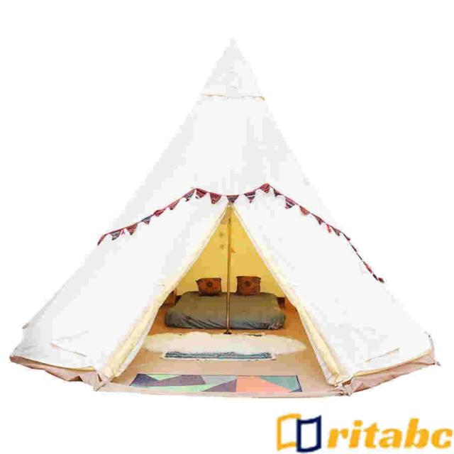 ワンポールテント コットンキャンバス TC素材 簡単設営4?8人用 防雪 耐風 収納袋付き アウトドア用品 キャンプ用 テント 多機能 撥水 通気 遮光 防災用 アウト ワンポールテント コットンキャンバス TC素材 簡単設営4?8人用 防雪