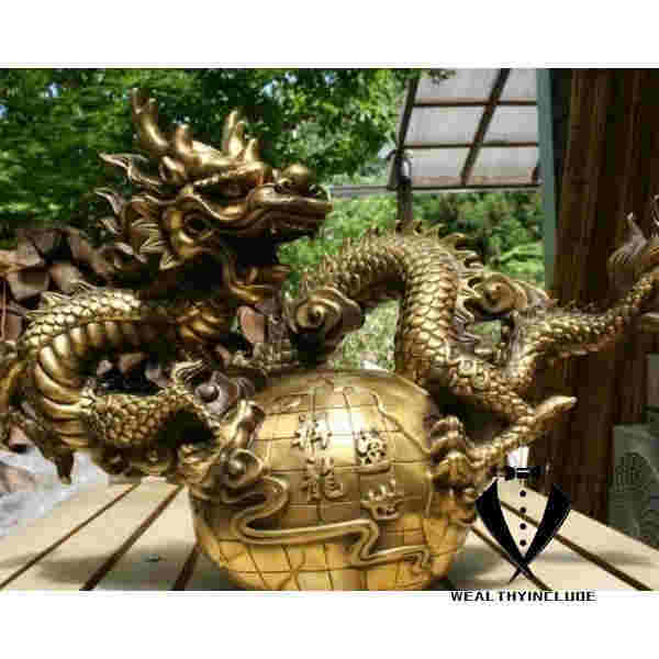 特大圧倒的なパワー龍の置物 銅製(真鍮) 横幅50cm 龍 龍の置物 龍神 竜 置物 銅製 開運 金運 成功_2