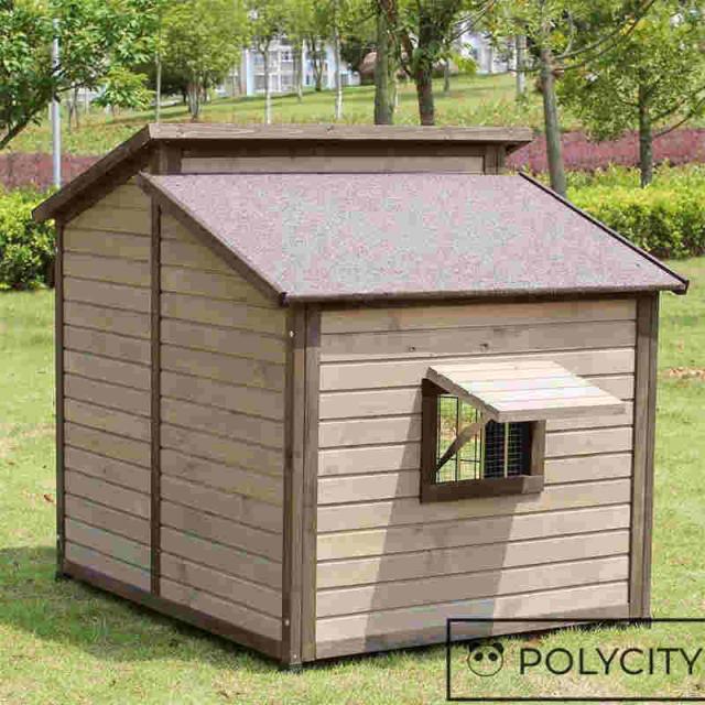 【期間限定価格】大型 犬小屋 犬 別荘 飼育ケージ 小動物ケージ 74*84*80cm 組立式 松の木 室外 木製 ハイラル松 防腐材 中型犬用_3