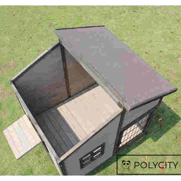 【期間限定価格】大型 犬小屋 犬 別荘 飼育ケージ 小動物ケージ 74*84*80cm 組立式 松の木 室外 木製 ハイラル松 防腐材 中型犬用_4