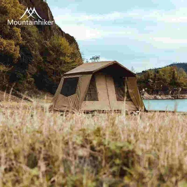 M Mountainhiker ロッジ型テント テント 4-5人用 アウトドア キャンプ テント ファミリーテント 簡単設営 多機能 四季適用 防風防災 ロッジタイプ アウトドア_12