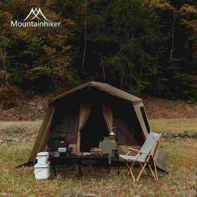 M Mountainhiker ロッジ型テント テント 4-5人用 アウトドア キャンプ テント ファミリーテント 簡単設営 多機能 四季適用 防風防災 ロッジタイプ アウトドア_15