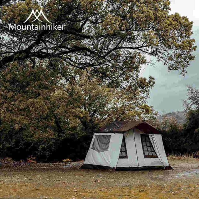 M Mountainhiker ロッジ型テント テント 4-5人用 アウトドア キャンプ テント ファミリーテント 簡単設営 多機能 四季適用 防風防災 ロッジタイプ アウトドア_16