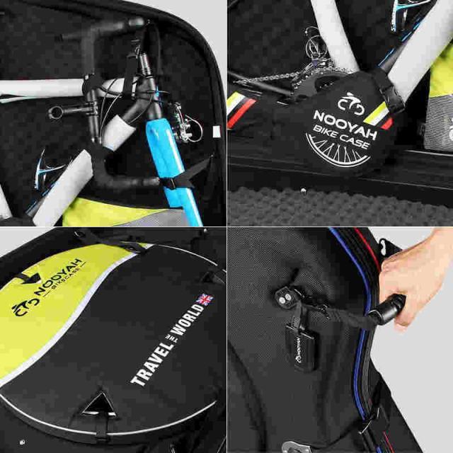 自転車自転車航空便トラベルハードケースボックスバッグ、往復トランジションバイクトラベルケース輸送機器_9