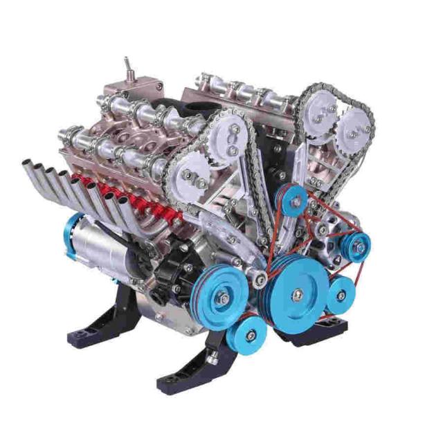 V8 エンジンモデルキット 大人用 500個 1:3 メタルメカニカルエンジンモデル DIY組み立てエンジンモデル おもちゃ 物理玩具 ギフト
