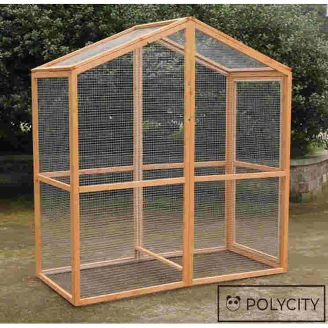 大型 飼育ケージ 小動物ケージ ペットケージ 別荘 松の木 木製 鳥 鶏 鴨 うさぎ 室外 XLサイズ 防腐材 160*75*173cm 組立式の通販は