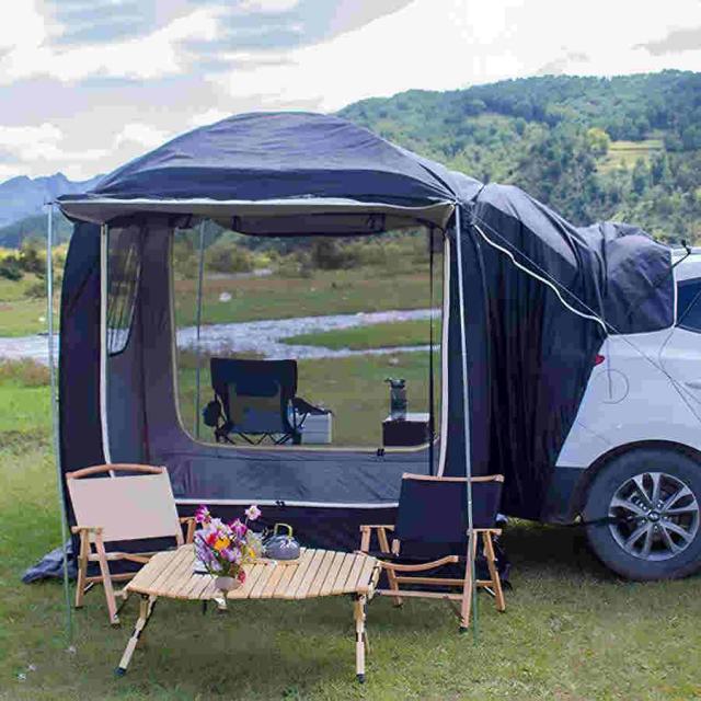 車中泊 テントリアゲート 連結 2024登場新モデル カーサイドタープ トランクテント 3面開放構造 ハッチバックテント ポップアップテント防災対策 地震 台風 防災_5