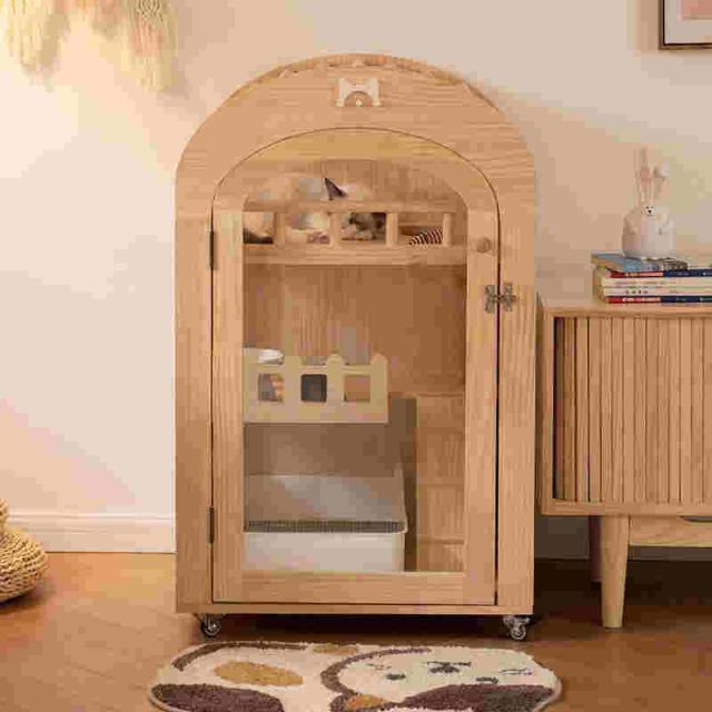 キャットヴィラ 猫の別荘 ホーム 屋内 ペット 猫 猫ケージ 2階建て 小型 猫の家 猫の家 通気性の良い猫砂の家 猫の家
