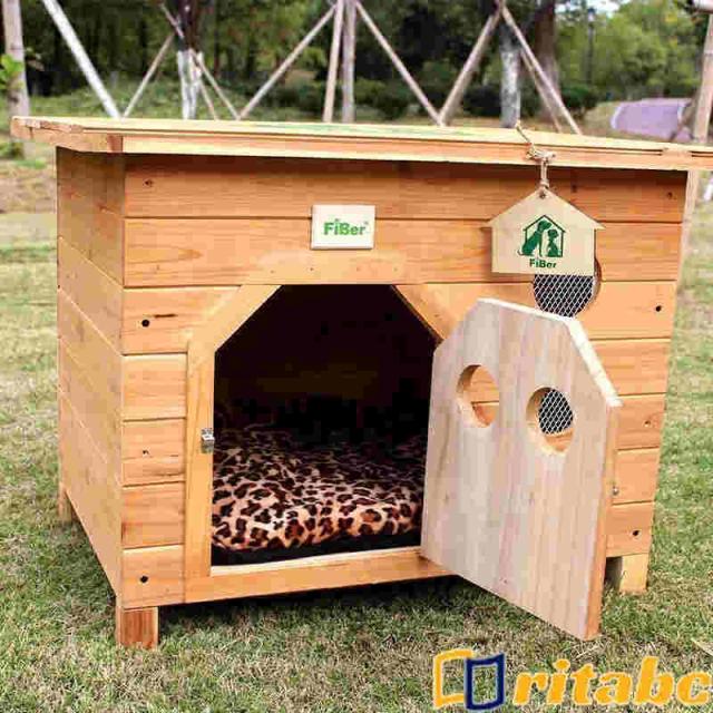 屋外用犬小屋、大型犬のための屋外 犬小屋 換気暖かい防風防雨炭化腐敗安定したと耐久性のある 木で作る 特大屋内外対応 犬舎 水洗いOKの通販は 42,495円