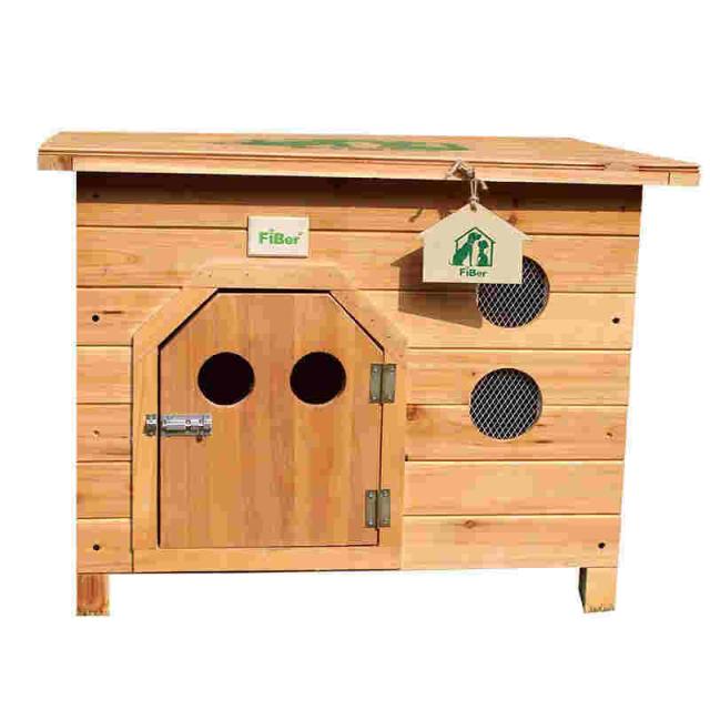 屋外用犬小屋、大型犬のための屋外 犬小屋 換気暖かい防風防雨炭化腐敗安定したと耐久性のある 木で作る 特大屋内外対応 犬舎 水洗いOK_5