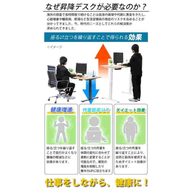 昇降デスク 電動 ハイグレードモデル 脚のみ PSE適合 耐荷重約120kg(脚部) スタンディングデスク 上下昇降 デスク 高さ調整 エルゴノミクス 昇降式デスク 昇降_1
