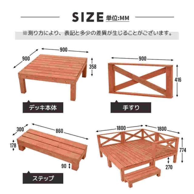 ウッドデッキ 天然木 キット 8点セット 1.0坪 ウッドパネル 家具