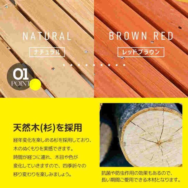 ウッドデッキ 天然木 キット 8点セット1坪 ウッドパネル レッドブラウ