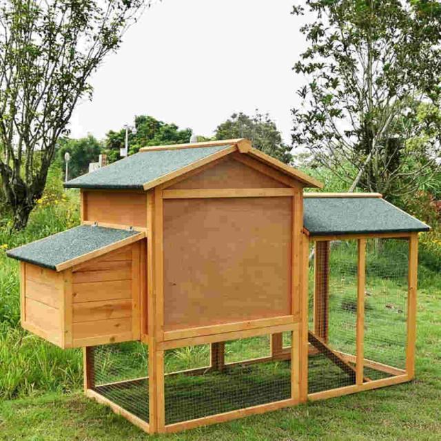 鳥かご 屋外木製鶏小屋 屋外 木製 鳥ケージ大型 ワイヤーメッシュ 卵パック 複数のドア付き 防雨 産卵 アウトドア家禽用飼育ケージウサギケージ_6