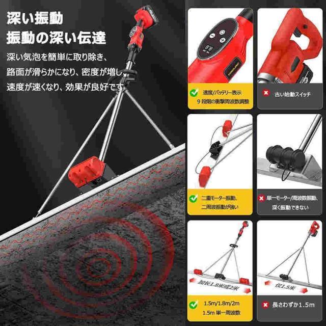 電動スクリード 土間 コンクリート 仕上げツール マジックタンパー 高周波振動 レベリングスクリード コンクリート仕上作業 トップコート仕上作業 舗装工事_4