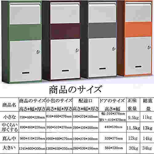 宅配ボックス 戸建て用 大容量 ポスト 置き型 屋外 郵便ポスト SNKP 盗難防止 防水 大型 宅配box 宅配便ボックス デジタルコードロック 郵_3