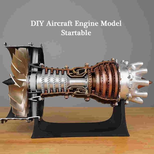 航空機エンジンモデル、航空ターボファンエンジンモデル、DIY組立電気エンジンモデル、金属エンジンモデルキット、科学物理実験おもちゃ、機械愛好家向け_1