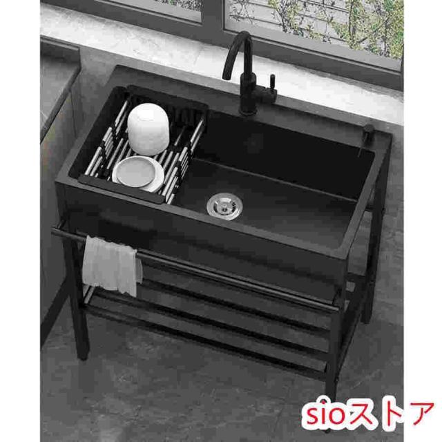 黒流し台 屋外シンク流し台 キッチンシンク シンク アウトドア ガーデンシンク 大容量自立型シンク 業務用厨房簡易流し台 屋外流し台 洗面所 簡単取付 カフェ 病