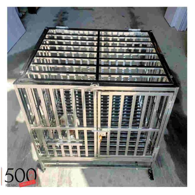 テンレス製の犬用ケージ 高耐久性大型犬用小屋 大型 犬 折りたたみ ケージ 犬用ボウル、トレイ、回転車輪付き 23,295円