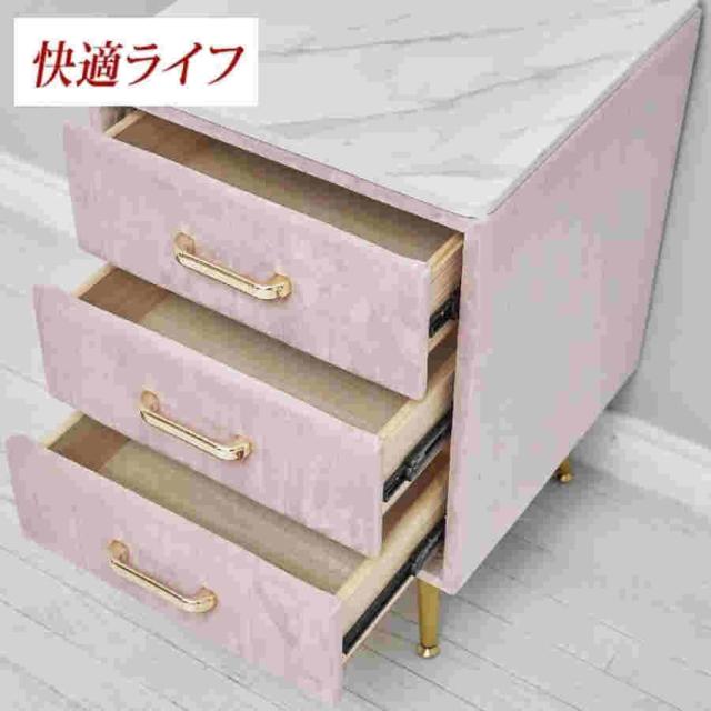 ドレッサー オシャレ 自社製品 北欧風 鏡台 お姫系 LEDミラー ベロア調 ドレッサー スツールセット 寝室 化粧テーブル 小さい化粧台 コスメ台 収納 J1081-2_11